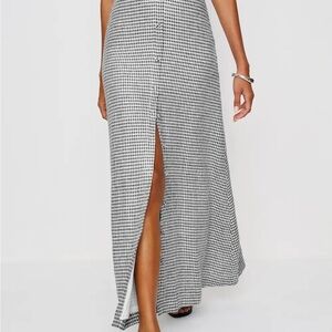 Reformation Andi linen Gingham Maxi Skirt